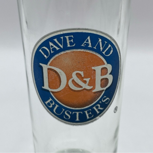3 Dave and Busters Shot Glasses D&B Two Tall Skinny One Regular All Different - Picture 6 of 11